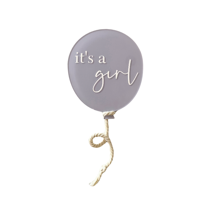 It&#39;s A Girl Mini Balloon Announcement Plaque