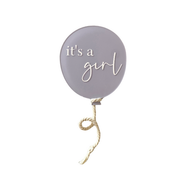 It's A Girl Mini Balloon Announcement Plaque