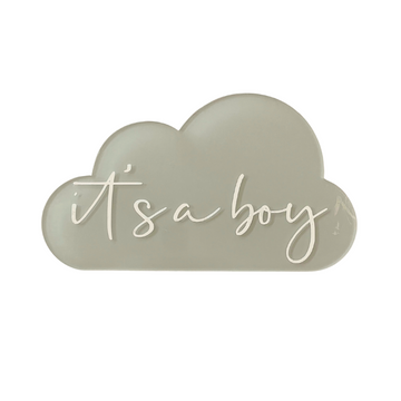 It's A Boy Cloud Announcement Plaque