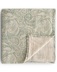 Green Paisley Muslin Swaddle Blanket