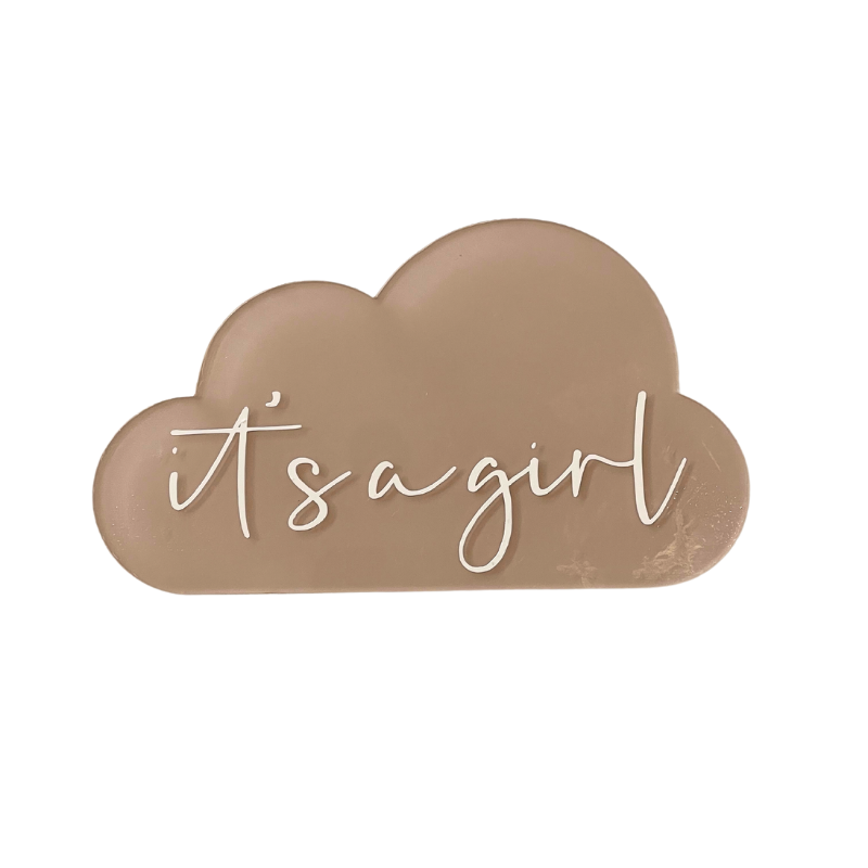 It&#39;s A Girl Cloud Announcement Plaque