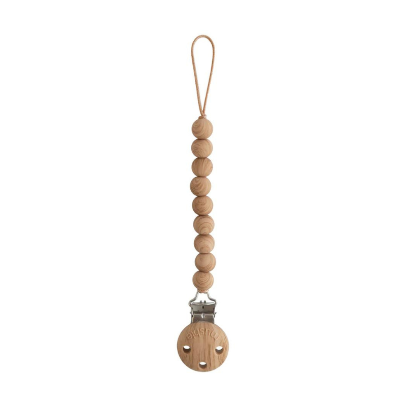 Faux Wood Hera Silicone Pacifier Clip