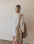 Ecru Chunky Teddy Mom-bag