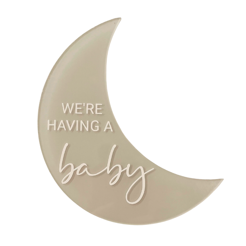 We&#39;re Having A Baby Moon Announcement Plaque
