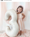 Three Cream Number Balloon