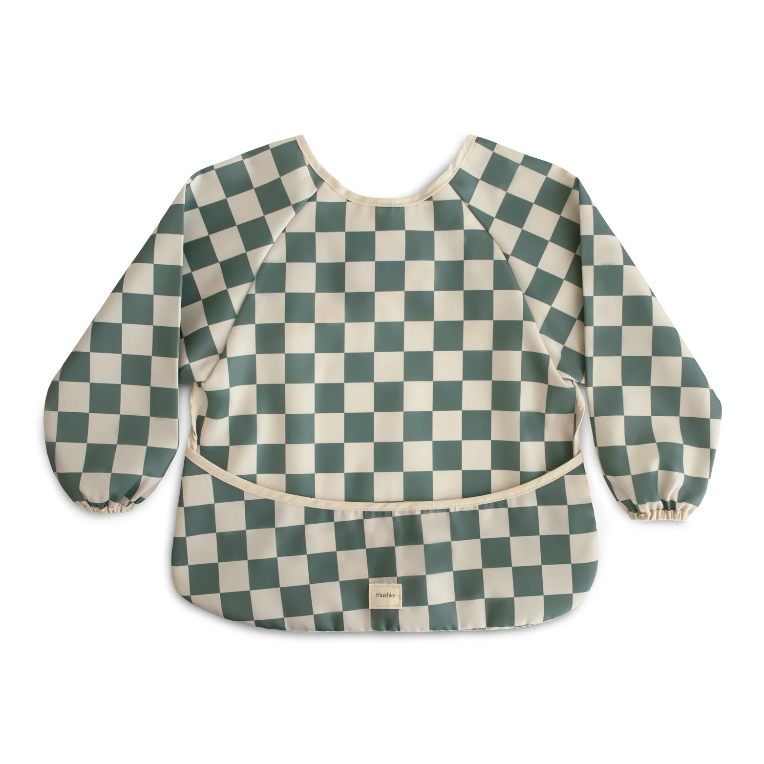 Olive Check Long Sleeve Bib