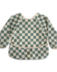 Olive Check Long Sleeve Bib