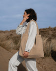 Ecru Chunky Teddy Mom-bag
