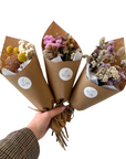 Cream/Fuschia/Roses Dried Flower Posie