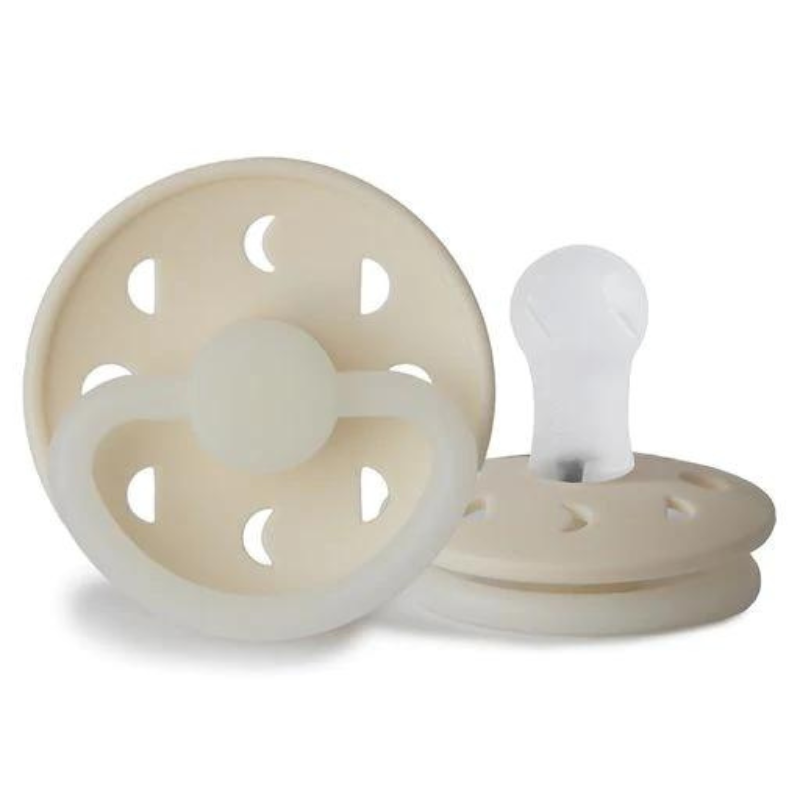 Cream Night Moon Phase Silicone Pacifier