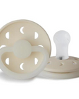 Cream Night Moon Phase Silicone Pacifier