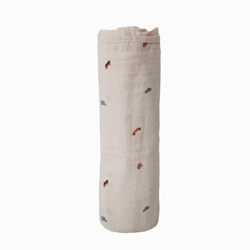 Retro Cars Organic Cotton Muslin Swaddle Blanket