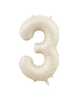 Three Cream Number Balloon