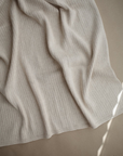 Beige Melange Knitted Ribbed Baby Blanket