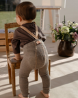 Charcoaly Brown Footless Retro Tights With Braces