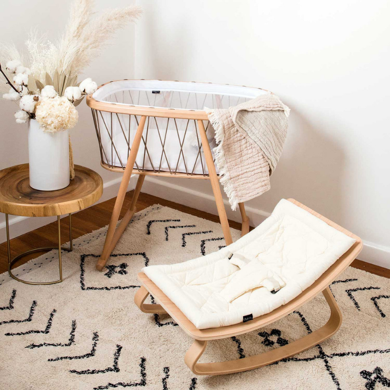 Organic White / Beech Levo Baby Rocker