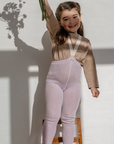 Creamy Lavender Footless Retro Tights With Braces