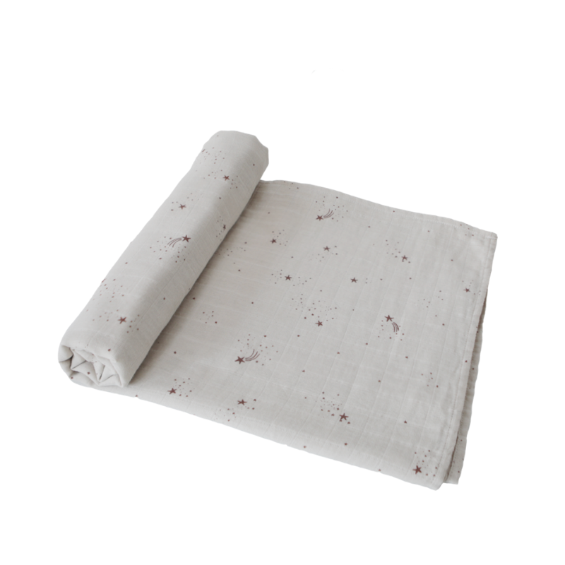 Falling Stars Organic Cotton Muslin Swaddle Blanket