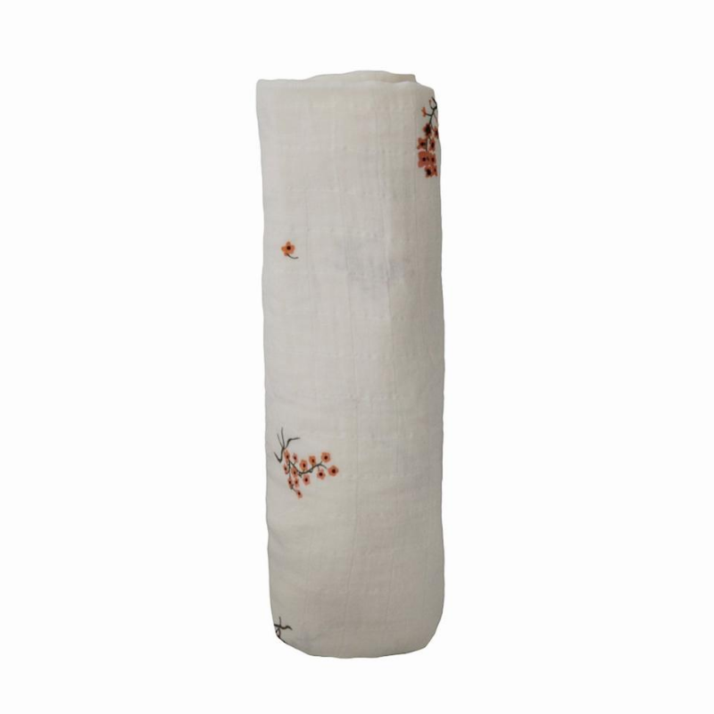 Flowers Organic Cotton Muslin Swaddle Blanket