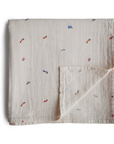 Retro Cars Organic Cotton Muslin Swaddle Blanket