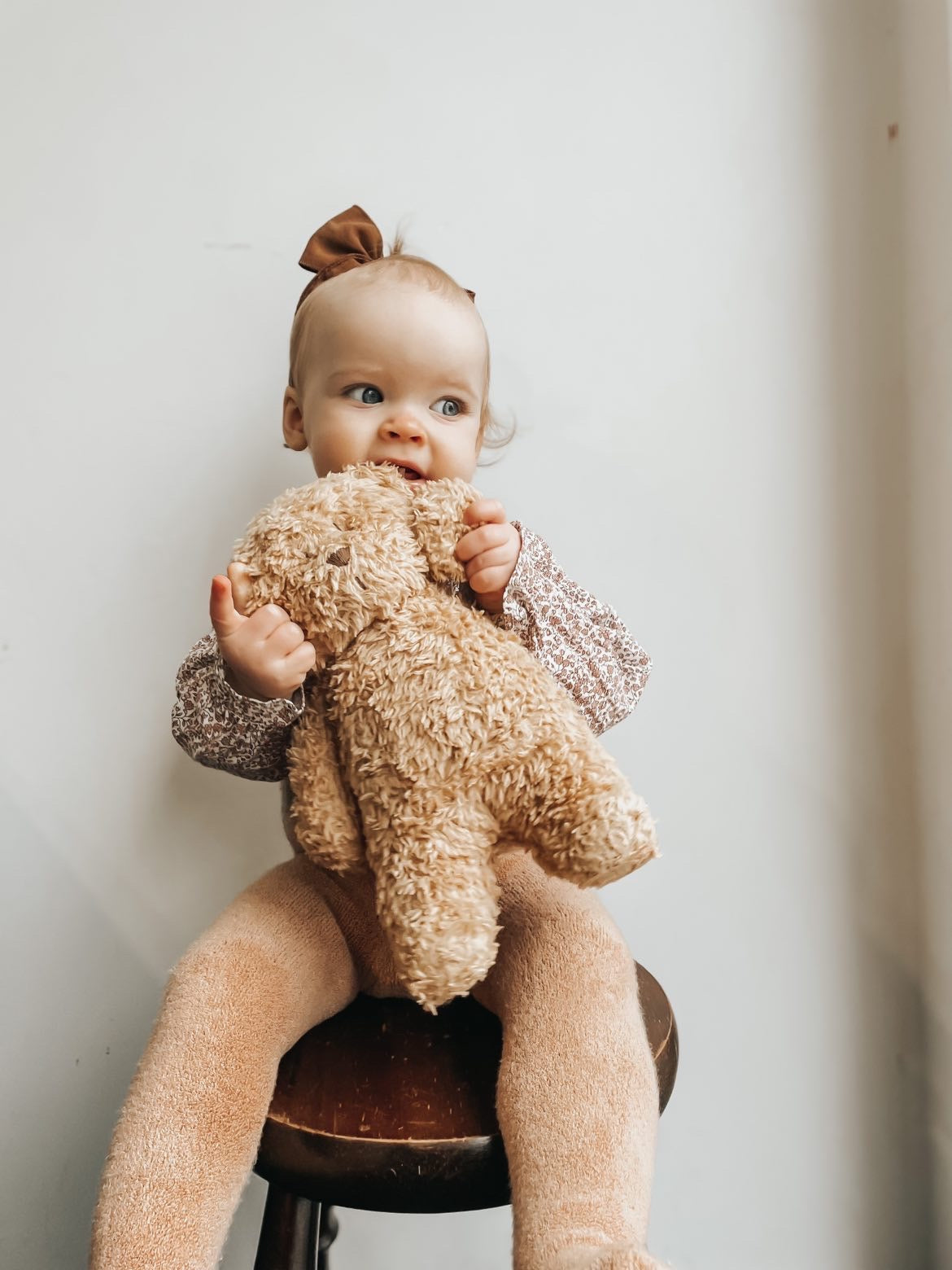 Light Brown Teddy Warmy Retro Tights With Braces