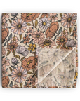 Retro Flowers Muslin Swaddle Blanket