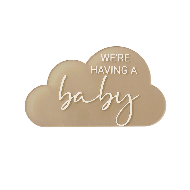 We&#39;re Having A Baby Cloud Announcement Plaque