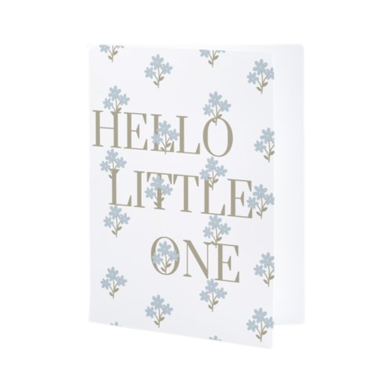 Baby Blue Hello Little One Greeting Card