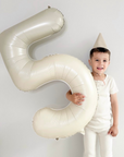 Five Cream Number Balloon