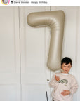 Seven Cream Number Balloon