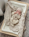 Beige Melange Knitted Ribbed Baby Blanket