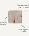 Bows Organic Cotton Muslin Swaddle Blanket