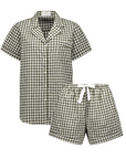 Khaki Gingham Maternity Pyjama Set