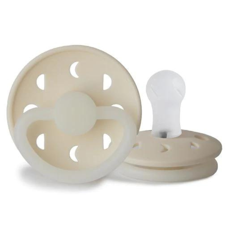 Cream Night Moon Phase Silicone Pacifier – Babe Bump & Beyond