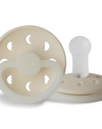 Cream Night Moon Phase Silicone Pacifier