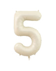 Five Cream Number Balloon