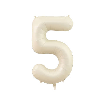Five Cream Number Balloon