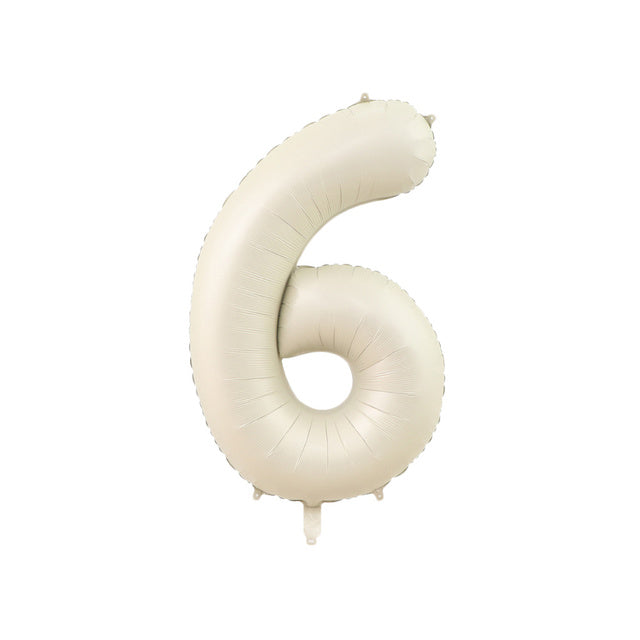 Six Cream Number Balloon