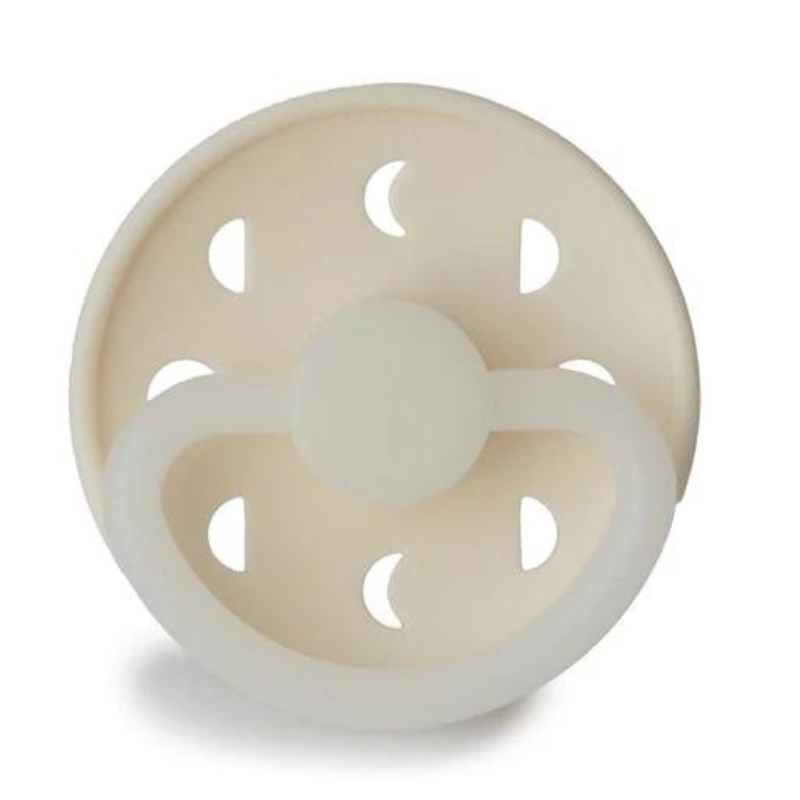 Cream Night Moon Phase Silicone Pacifier