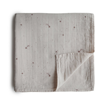 Falling Stars Organic Cotton Muslin Swaddle Blanket
